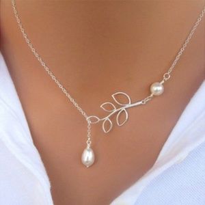Delicate Silver & Pearl Branch Necklace